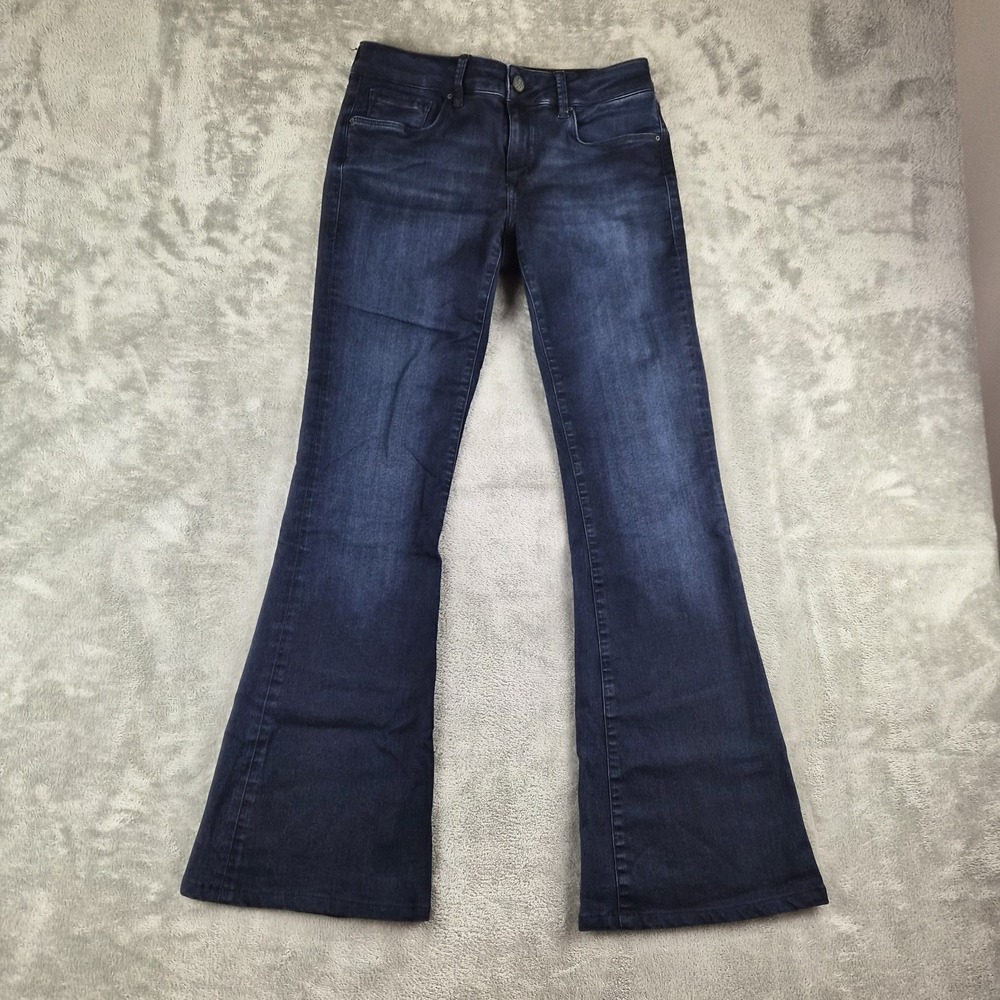 Mavi Peace Jeans Womens 8 Blue Denim Dark Wash Stretch Mid Rise Flare Y2K